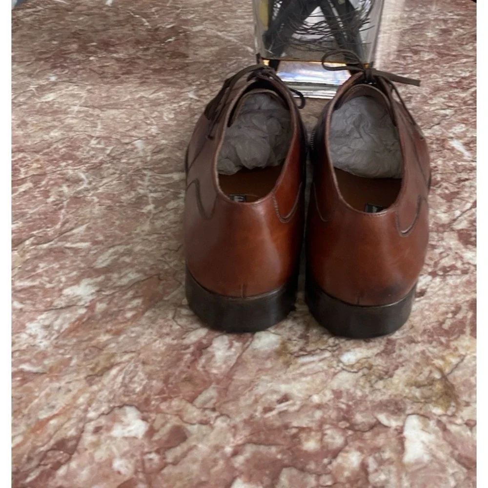 Salvatore Ferragamo Brown Leather Cap Toe Oxford Men's Dress Shoes 10.5 2E, $795